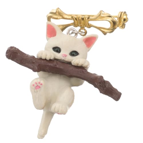 Healvian Niedliche Katzen Brosche mit Design Langlebige Legierung und Harz Fester Anstecker für Kleidung Rucksäcke Schals Modische Damen Tierbrosche als für Geburtstag Weihnachten von Healvian