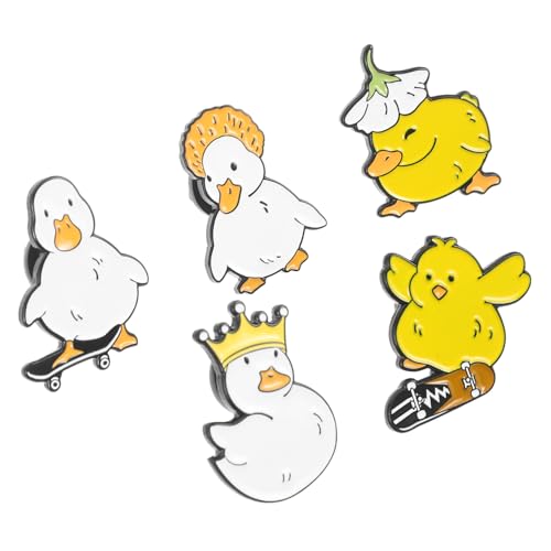 Healvian Niedliche Kleine Enten Broschen aus Metall Langlebige Tier Anstecknadeln für Frauen Bunte Cartoon Pins als Schmuck für Kleidung Rucksäcke Jacken Taschen Geschenkidee von Healvian