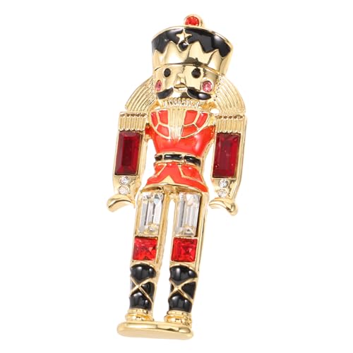 Healvian Niedliche Nutcracker Soldaten Brosche Metall Kreative Anstecknadel für Kleidung Mütze Rucksack Modischer Schmuck im Cartoon Stil Robust und Einfach zu Tragen von Healvian