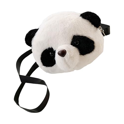 Healvian Niedliche Panda Plüsch Umhängetasche Cartoon Single Shoulder Bag Weichem Teddyfell Kompakte Crossbody Pouch für Damen und Vielseitige Shopping Purse mit Charmantem Design von Healvian