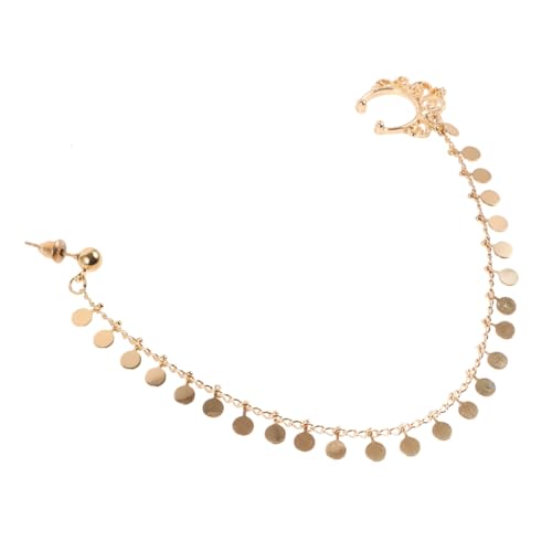 Healvian Non piercing Damen Nasenring Ohrhänger mit Kette Vielseitiger Fake Nose Hoop Schmuck in Gold mit Glänzenden Quasten Schmerzfrei Tragbar für Alltag und Party Modisches Accessoire von Healvian