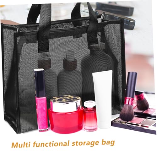Healvian Nylon Kosmetiktasche mit Reißverschluss Mesh Design Leichte Tragbare Makeup Tasche für Frauen Strapazierfähiger Kulturbeutel Geräumig und Atmungsaktiv für Reise und Alltag von Healvian