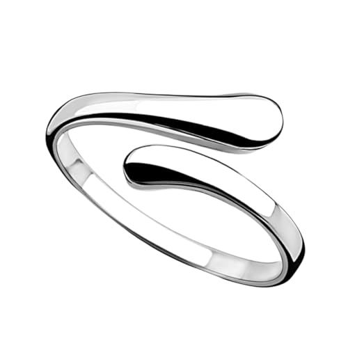 Healvian Offener Kupferring Damen Verstellbar Minimalistisch Geometrisch Glatt Statement Ring für Teen Mädchen und Frauen Modischer Schmuck von Healvian