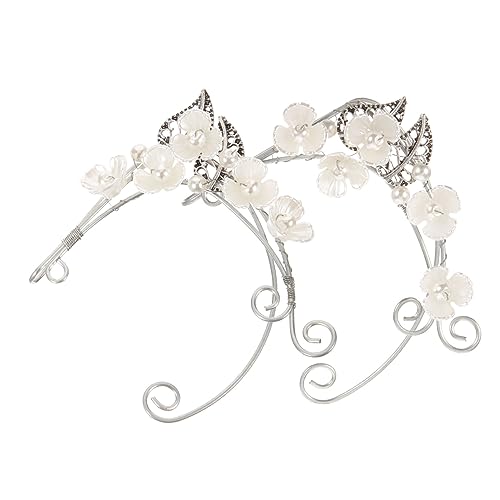 Healvian Ohrklemme mit Künstlicher Perle Leichte Ohrclips Ohrloch Ohrmanschette für Damen Feen und Elfen Design für Geburtstag Valentinstag Party und Cosplay von Healvian
