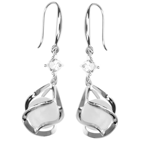 Healvian Opal Drop Ohrringe Damen Modische Statement Ohrringe mit Weißem Katzenauge Verziert Mittellang Geschenkidee für Frauen und Mädchen Stilvolle Alltags Festtags accessoires von Healvian