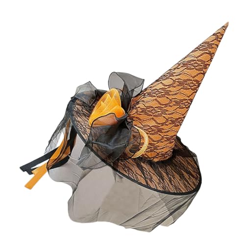 Healvian Orangefarbener Verkleidungs-hut Mit Blumen-dekor Für Halloween Cosplay Und Partys Leichtes Material Für Komfort Für Damen-kostüme Und Festliche Dekorationen von Healvian