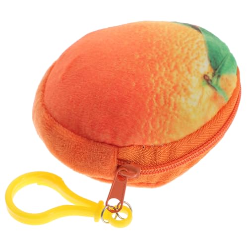 Healvian Orangenmünzen Brieftasche Mini Geldbeutel Schlüsselbeutel Karikatur Plüsch Schlüsselanhänger Geldbörse kleine Veränderungspanne Geldbörse für Mädchen Cartoon-Tasche von Healvian