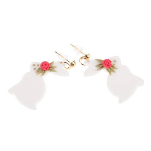 Healvian Osterhasen-ohrringe Kaninchenohrringe Osterhasen Ohrringe Osterschmuck Weiße Hasenohrringe Kaninchen-ohrring Ostern Ohrringe Osterohrringe Für Frauen Polymer-ton von Healvian