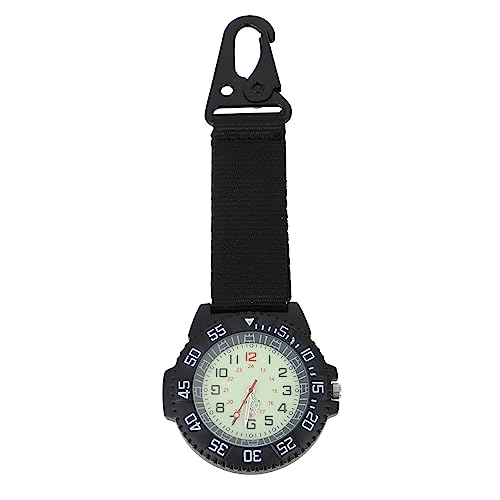 Healvian Outdoor Bergsteigen Hängetisch Wander Sportuhr Robuste Uhren Rock Taschenuhr Backpacker Hängeuhr Karabiner Uhrenclip Wasserdicht Sportrucksack Tragbar Schwarzer von Healvian
