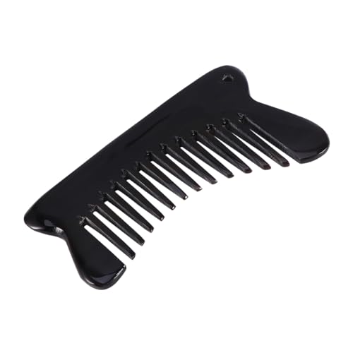 Healvian Ox Horn Massage Kamm Breitzinkig Statisch für Damen und Herren Natürliches Horn Haarmassagegerät zur Kopfhautpflege Langlebig und Schonend für Lockiges und Glattes Haar von Healvian