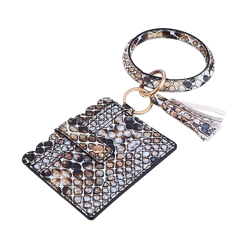 Healvian PU Geldbörse mit Quasten Portables Armband Täschchen für Damen Kleines Karten und Münzfach Handgelenkstasche für Alltag Schule und Shopping Blaues Farbverlauf von Healvian