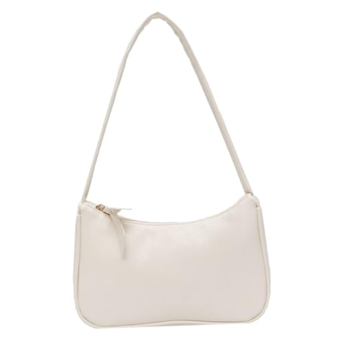Healvian PU Kleine Schultertasche Damen Elegant Modisch Leicht Vintage Stil Handtasche für Alltag Reise und Shopping Weiß von Healvian