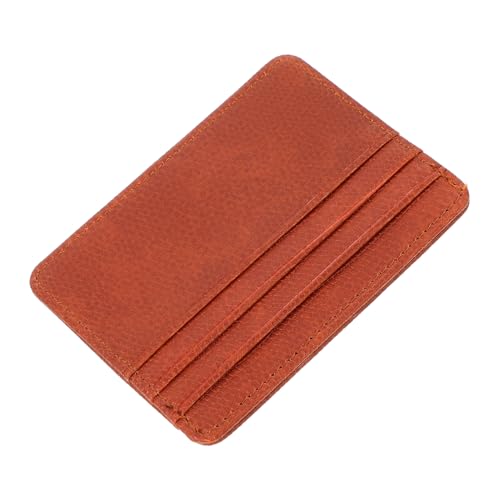 Healvian PU Kreditkartenetui Langlebig mit Schlitz für Mehrere Karten Stilvoller Kartenhalter aus Braunem Pu Leder im Lizard Grain Design Schutz für Bank Visitenkarten Praktischer von Healvian