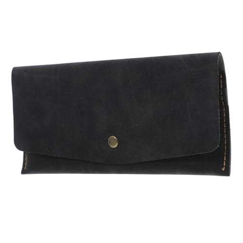 Healvian PU Kunstleder Geldbörse für Damen und Herren Kompakte Wasserabweisende Karten und Bargeldorganizer Geldbeutel mit Mehreren Fächern Langlebig Leicht für Alltag und Reisen Schwarz von Healvian