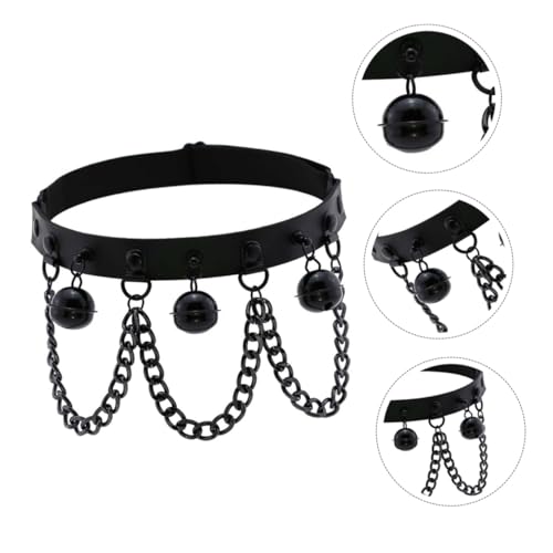Healvian PU Leg Ring mit Elastischem Band und Schwarzer Glockenkette Verstellbarer Gothic Punk Bein Loop für Damen und Herren Modischer Beinschmuck Strapazierfähig und Langlebig Healvian PU Leg Ring mit Elastischem Band und Schwarzer Glockenkette Verstellbarer Gothic Punk Bein Loop für Damen und Herren Modischer Beinschmuck Strapazierfähig und Langlebig von Healvian