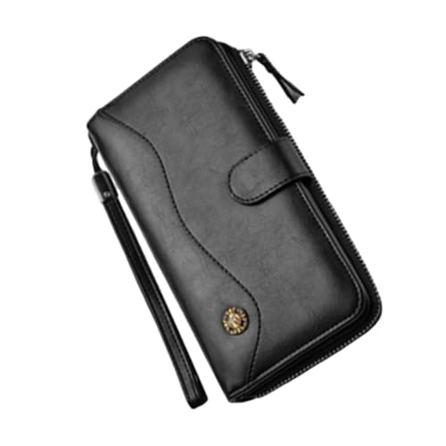 Healvian Herren Geldbörse Langer Stil Multifunktionale Handytasche PU mit Großer Kapazität Stilvolle Geldbörse für Karten Bargeld für Freizeit und Business von Healvian