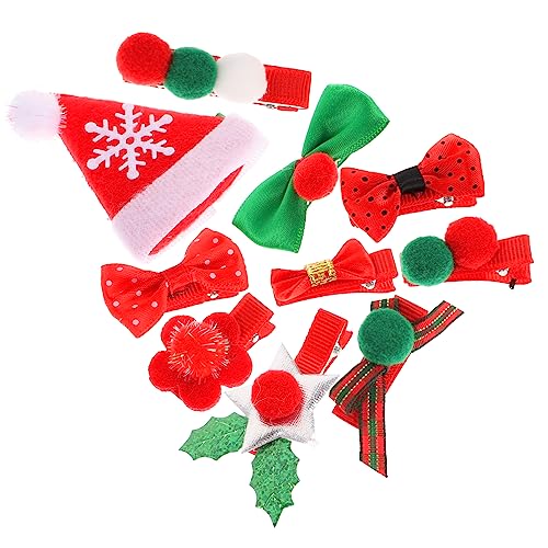 Healvian 10stücke Teiliges Weihnachts-haarspangen Für Mädchen Glitzernde Haarclips Mit Schleifen Für Festliche Frisuren Weihnachtsaccessoires Für Mädchen von Healvian