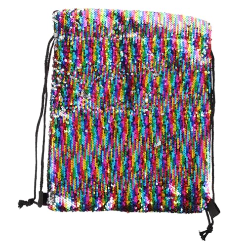 Healvian Pailletten Rucksack Mit Kordelzug Stoffbeutel Mit Pailletten-Design Turnbeutel Mit Kordelzug Für Einkaufen Wandern Und Camping von Healvian