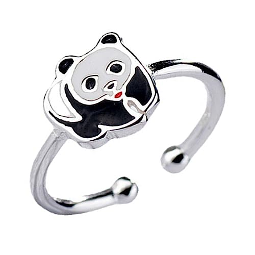 Healvian Panda Form Offener Verstellbarer Ring für Frauen Finger Ring Einzigartiger Schmuck für Partys Hochzeiten Alltagskleidung Ringdekoration von Healvian