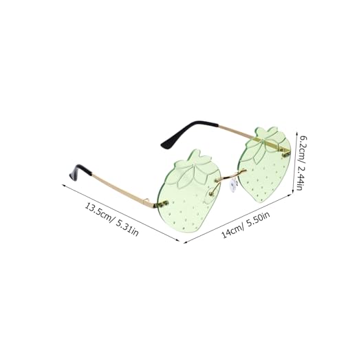 Healvian Party Sonnenbrille Damen Herren Randlose Uv Schutz Erdbeerform Lustige Festival Brille für Geburtstag Urlaub Club und Auffällige Partydeko von Healvian