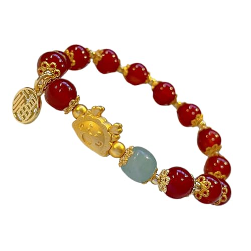 Healvian Perlen Armband Damen Chinesisches Drachen Jahr Schmuck Leichtes Langlebiges Beaded Wristband Modisches Accessoire für Neujahr Hochzeit Geburtstag Geschenk von Healvian