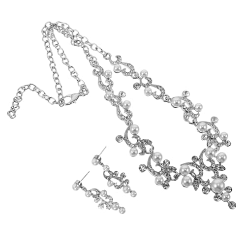 Healvian Perlen Brautschmuck Set mit Strass Halskette Ohrringe Leichtes Schmuckset für Frauen Hochzeit Stilvolle Accessoires Passend zu Brautkleid und Festlichen Anlässen Healvian Perlen Brautschmuck Set mit Strass Halskette Ohrringe Leichtes Schmuckset für Frauen Hochzeit Stilvolle Accessoires Passend zu Brautkleid und Festlichen Anlässen von Healvian