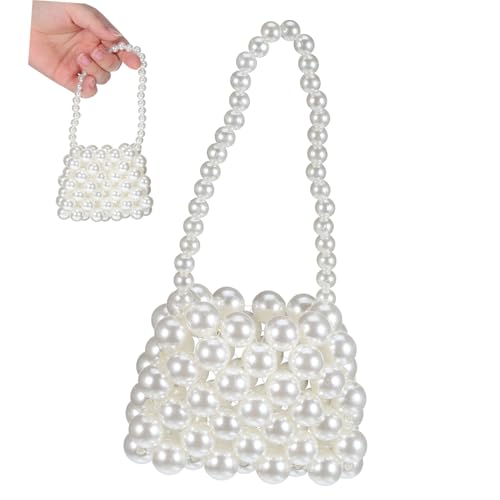 Healvian Perlen Clutch Damen Handtasche Leicht Umhängetasche für Party Hochzeit Braut Accessoire Modisch Vielseitig und Praktisch von Healvian