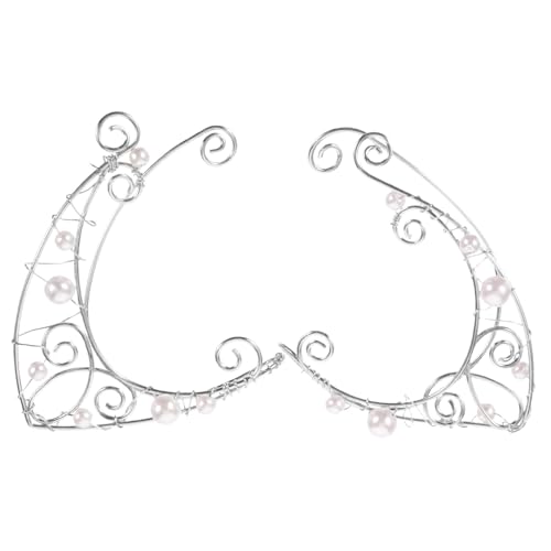 Healvian Perlen Ohrklemmen Damen Ohrschmuck Elegant Clip Ear für Mädchen Knorpelspirale Schmuck Leichtes Statement Design für Party Alltag und Cosplay von Healvian
