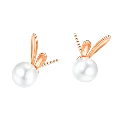 Healvian Perlen ohrstecker Damen Kaninchen form Statement Bunny Earrings mit Weißer Perle Modisch Elegant für Party Alltag Healvian Perlen ohrstecker Damen Kaninchen form Statement Bunny Earrings mit Weißer Perle Modisch Elegant für Party Alltag von Healvian
