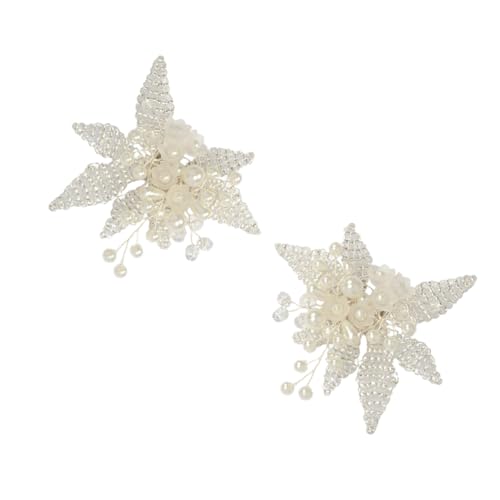 Healvian Perlen und Schuhclips Blumendekor Abnehmbare Schuhschmuck Schnallen für Hochzeit Brautschuhe und Damenschuhe von Healvian