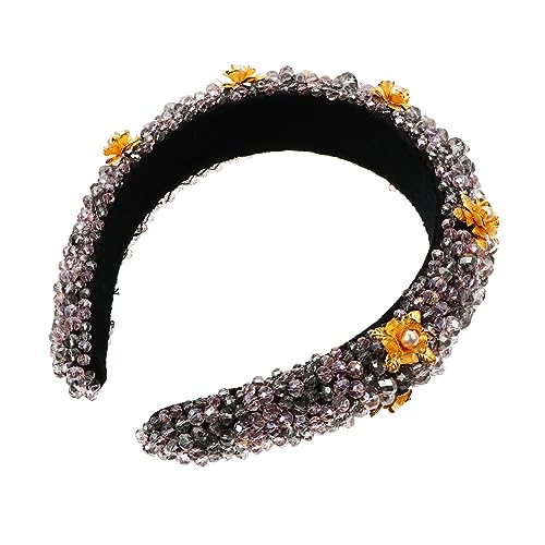 Healvian Rhinestone Bejewelled Kristall Perlen Haarband Mit Blumen Elegantes Headdress Für Hochzeiten Partys Und Besondere Anlässe Handgefertigtes Accessoire Für Frauen Und Mädchen von Healvian
