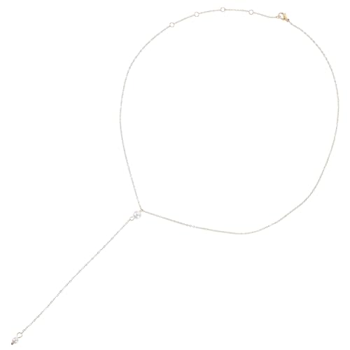 Healvian Perlenkette Damen Vergoldete Halskette Zarte Schmuck Kollier Hautfreundlich Leicht Schlüsselbein Kette für Alltag und Festliche Anlässe von Healvian