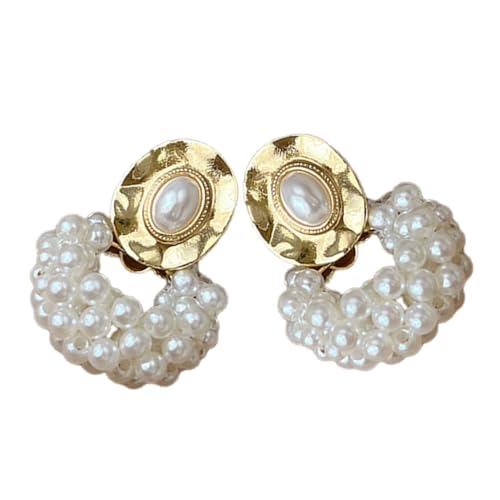 Healvian Perlenohrringe Creolen Damen Leichte Langlebige Ohrschmuck für Frauen und Teen Modisch für Hochzeit Party Alltag Klassisch und Vielseitig Einsetzbar von Healvian
