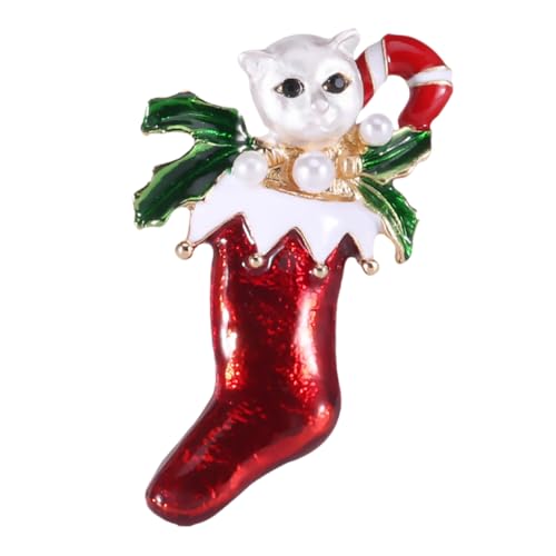 Healvian Personality Brooch Rote Kätzchen Form Legierung Brosche Weihnachten Schmuck Pin für Jacken Taschen Festliche Kleidung Dekoration von Healvian