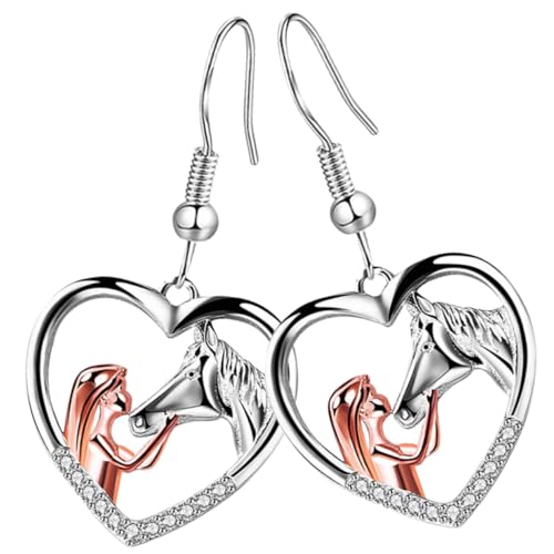 Healvian Pferde Ohrringe Mädchen Leichte Metall Ohrhänger mit Kreativer Form Langlebiger Schmuck Hautfreundlich und Farbintensiv Geschenk für Pferdefans und Damen von Healvian