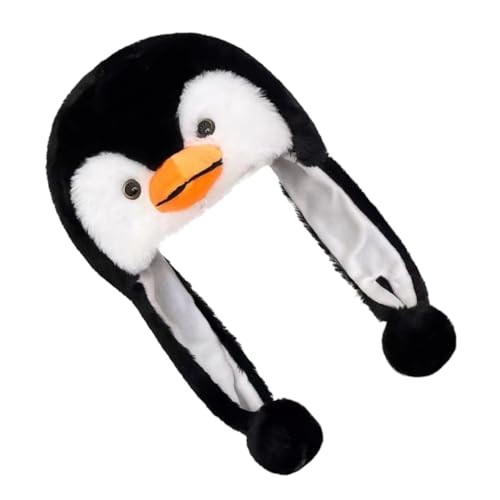Healvian Pinguin-gehörschutzmütze Pinguin-kopfbedeckung Festliche Kopfbedeckung Pinguin-hut-requisite Lustiger Pinguinhut Pinguinhut Für Erwachsene Partyhut-requisite Lustiger Hut Plüsch von Healvian
