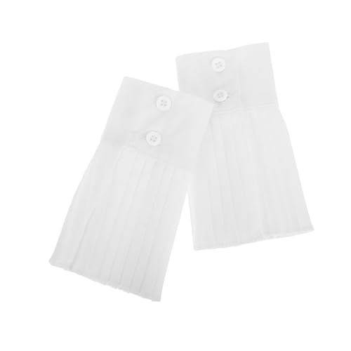 Healvian Plissierte Chiffon Manschetten mit Perlenverzierung Abnehmbare Falsche Ärmelbündchen Spitzen Accessoires für Damen Vielseitige Dekorative Ärmelaufsätze Stilvolle von Healvian