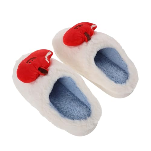 Healvian Plüsch Apfel Hausschuhe Warm Flauschig Rutschfest Kuschelig Weiche Winter Slipper Für Innenbereich Herbst Und Winter von Healvian