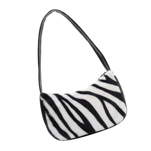 Healvian Plüsch Damen Schultertasche mit Kuhfellmuster Modische Umhängetasche Leichte Tragetasche für Alltag Shopping Party Vielseitige Handtasche mit Weichem Material Langlebig und zu von Healvian