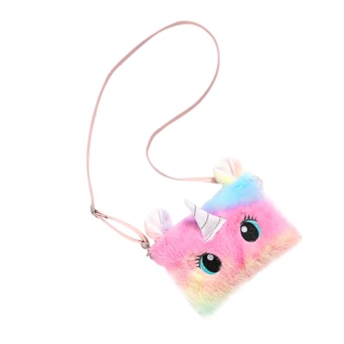Healvian Plüsch Einhorn Umhängetasche Süße Einhorn Crossbody Bag Verstellbarer Schultergurt Praktische Niedliche Aufbewahrungstasche Für Kindergarten Münzbeutel von Healvian