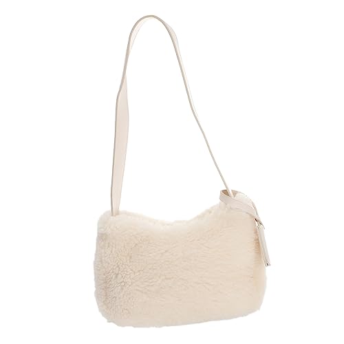 Healvian Plüsch Handtasche für Damen Weiße Schultertasche mit Großer Kapazität Modisches Design für Freizeit Strapazierfähigem Kunstfell Gefertigt Healvian Plüsch Handtasche für Damen Weiße Schultertasche mit Großer Kapazität Modisches Design für Freizeit Strapazierfähigem Kunstfell Gefertigt von Healvian