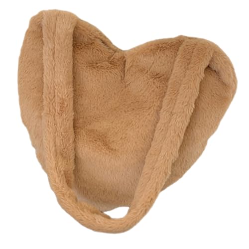Healvian Plüsch Herz Umhängetasche Damen Kuschelig Leicht Tragbar Vielseitig als Schultertasche Crossbody Bag Handtasche für Alltag Dating Party Reise Büro von Healvian