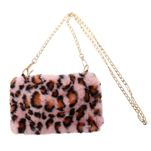 Healvian Umhängetasche Für Mädchen Umhängetasche Aus Plüsch Mit Leopardmuster Geldbörse Aus Echtleder Sicher Und Langlebig Schönes Aussehen von Healvian