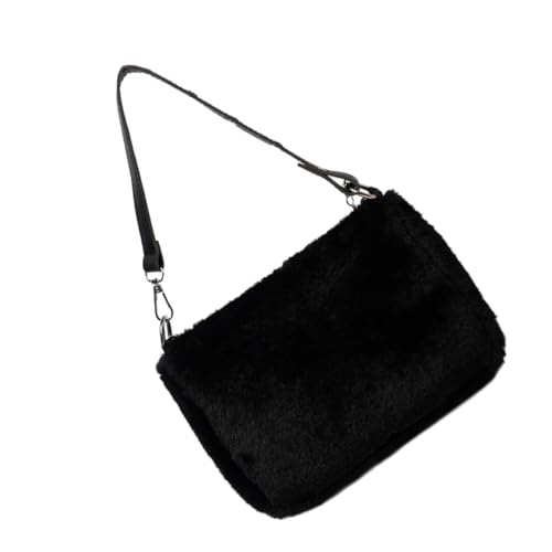 Healvian Plüsch Schultertasche Damen Handtasche Weiche Umhängetasche Elegant Lässige Clutch für Herbst Winter Shopping Party Alltag von Healvian