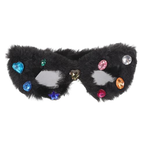 Healvian Plüsch Sonnenbrille Damen Katzenohren Weiche Bequeme Partybrille für Festivals Strand und Cosplay Lustige Retro Sonnenbrillen für Erwachsene Trendige Eyewear mit Uv Schutz von Healvian