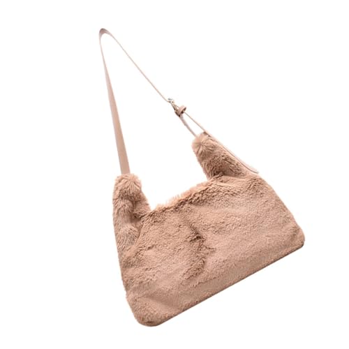 Healvian Plüsch Umhängetasche Damen Schultertasche Chic Messenger Bag Moderate Praktisch für Handy Karten Geldbörse Geschenkfähig Khaki von Healvian