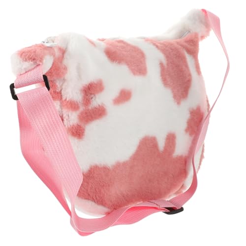 Healvian Plüsch Umhängetasche Damen mit Kuhmuster Leichte Crossbody Bag aus Hochwertigem Plüschstoff Kompakt für Schlüssel Karten Münzen Modisch und Praktisch für Alltag und Freizeit von Healvian