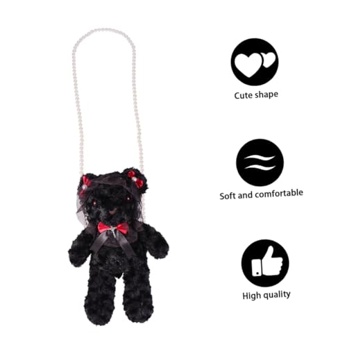 Healvian Plüschtasche Bär Mit Spitze Umhängetasche Schultertasche Für Damen Mädchen Reisen Geburtstagsgeschenk von Healvian