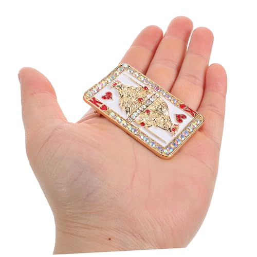 Healvian Poker Card Heart K Brosche Legierung Mit Funkelnden Strasssteinen Unregelmäßige Anstecknadel Für Anzug Revers Für Damen Und Herren Trendiger Schmuck Für Partys Und Outfits von Healvian