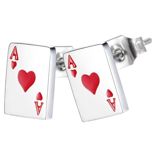 Healvian Poker Ohrstecker Damen Edelstahl Kreative Spielkarten Ohrringe Herz Modisch Langlebig Alltag Schmuck Healvian Poker Ohrstecker Damen Edelstahl Kreative Spielkarten Ohrringe Herz Modisch Langlebig Alltag Schmuck von Healvian